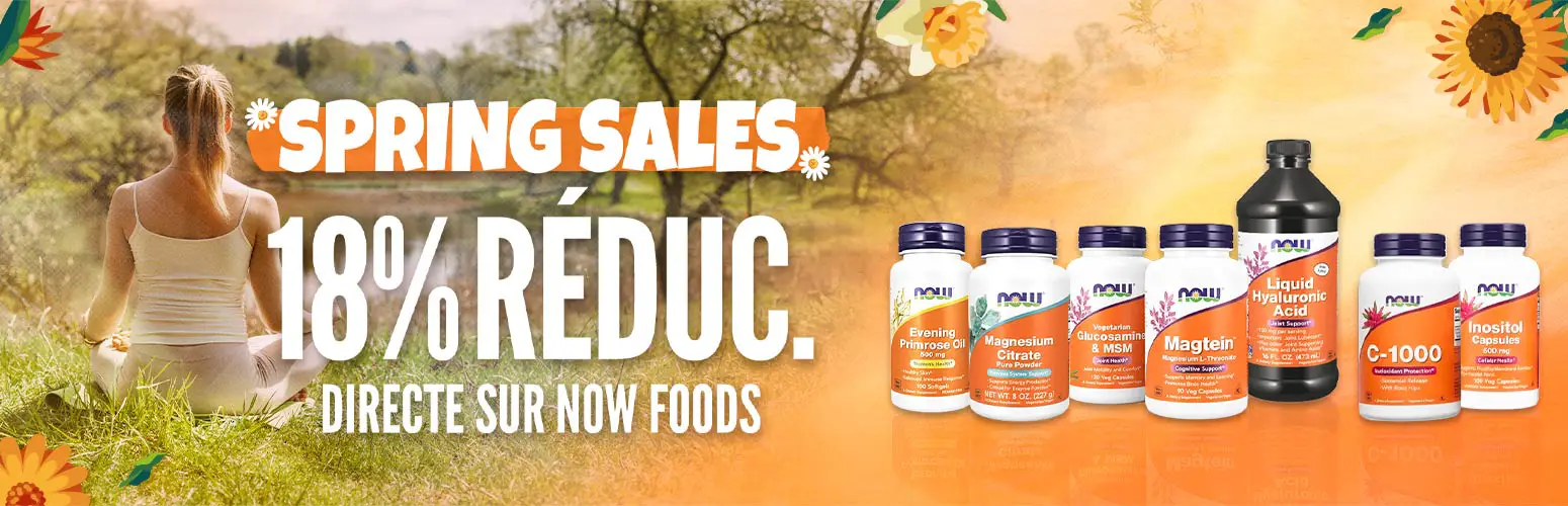 18% R&eacute;duc. Directe sur Now Foods