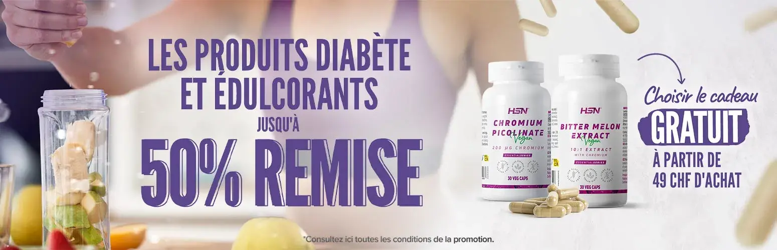 Jusqu’à 50 % Réduc. sur les Produits Diabète et Édulcorants