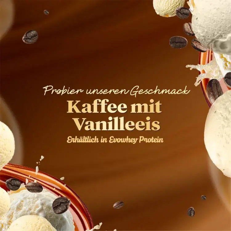 Probier unseren Geschmack Kaffee mit Vanilleeis