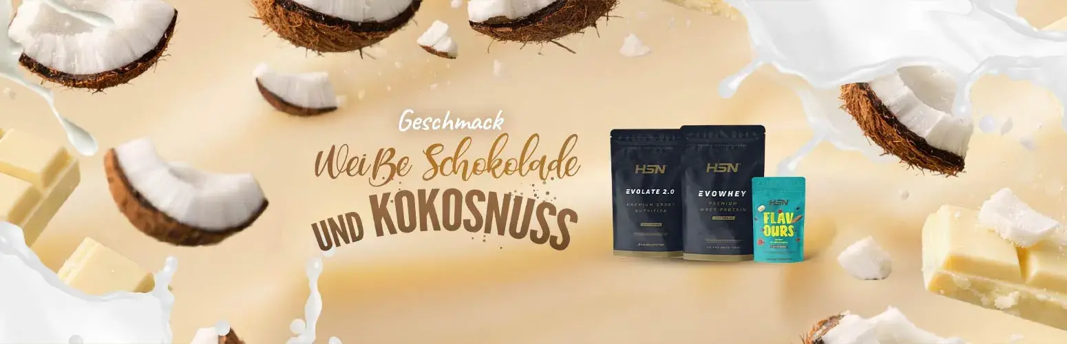 Probier unseren Geschmack Wei&szlig;e Schokolade und Kokosnuss