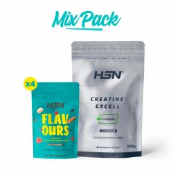 CRÉATINE EXCELL (100% Creapure®) EN POUDRE + AROMATISANTES - MIX PACK
