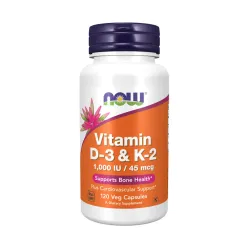 VITAMINE D3 + VITAMINE K2 1000UI/45mcg - 120 veg caps
