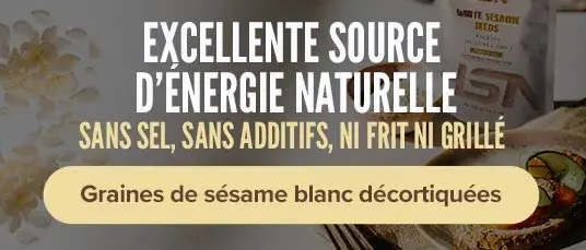 Graines de sésame blanc décortiquées