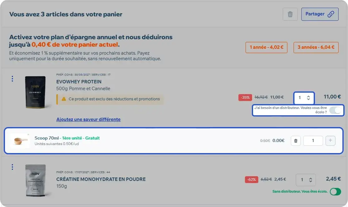 Cuill&egrave;res doseuses de HSN