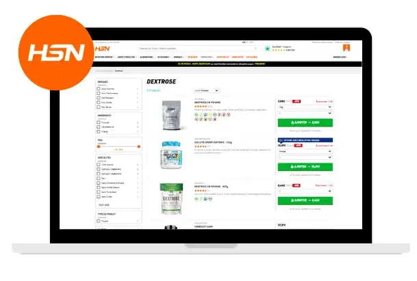 Compléments de dextrose chez HSN