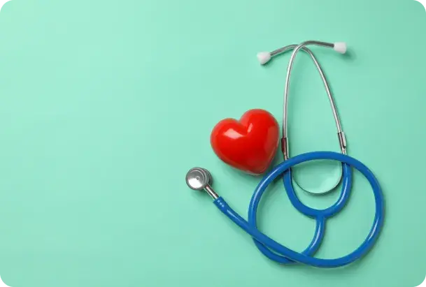 Stéthoscope avec un cœur à côté