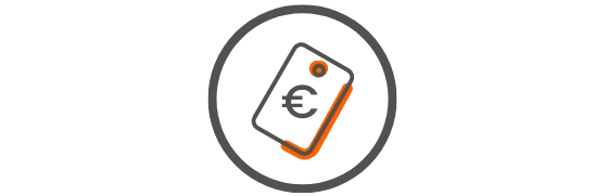 ic&ocirc;ne &eacute;tiquette avec symbole euro.