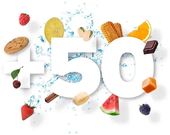 plus de 50 saveurs
